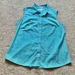 Liz Claiborne women Large stretch green top